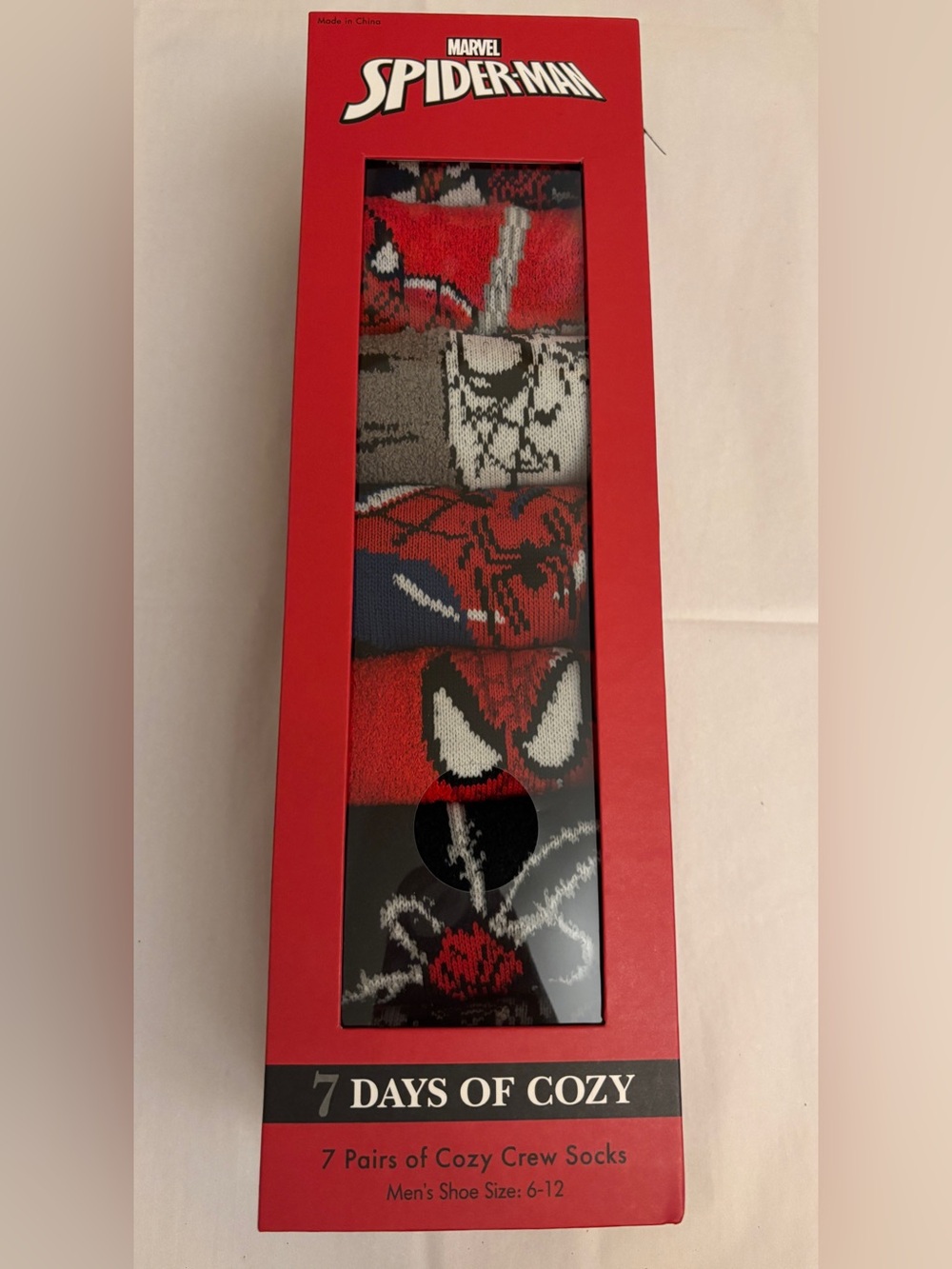 Marvel Spiderman - 7 Pairs of Crew Socks - Men’s Shoe Size 6-12 NEW